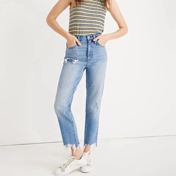 Madewell Denim - Madewell Women’s Classic Straight High Rise Distressed Denim Jeans, Size 27